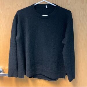 SWEATER 50% Yak  50% Wool Basic Cropped Long Sleeve Sweater